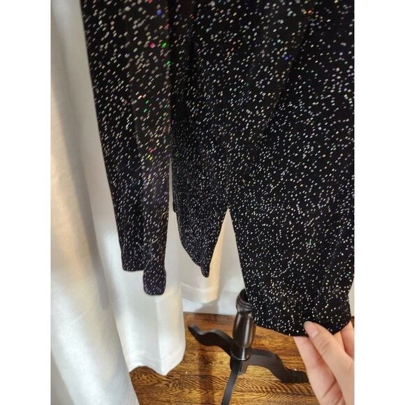 Vintage Impressions of California Black Rainbow Glitter Top Size M Holiday Glam - Picture 13 of 15